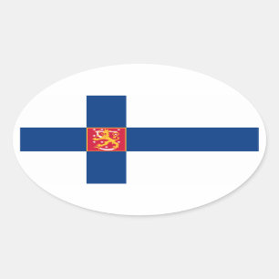 Klistermärke för Finland statlig flaggaOval