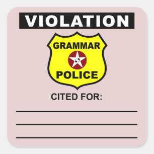 Klistermärke för grammatikpolisstämning