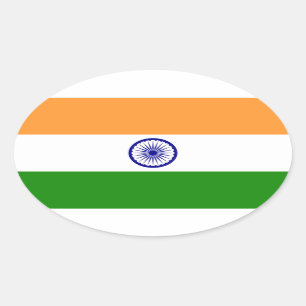 Klistermärke för Indien flaggaOval