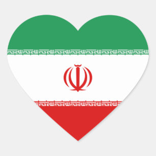 Klistermärke för Iran flaggahjärta