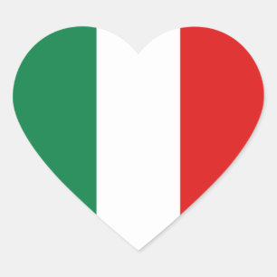 Klistermärke för italienflaggahjärta