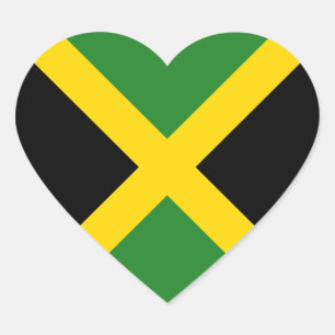 Klistermärke för Jamaica flaggahjärta
