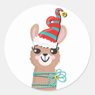 Klistermärke för jul för Llamaansiktehelgdag