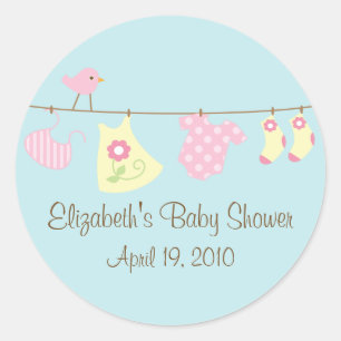 Klistermärke för klädstreckflickababy shower