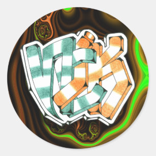 Klistermärke för konst för Nick ~-grafitti 3",