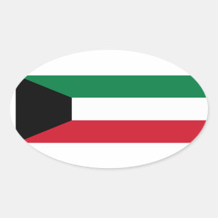 Klistermärke för Kuwait flaggaOval