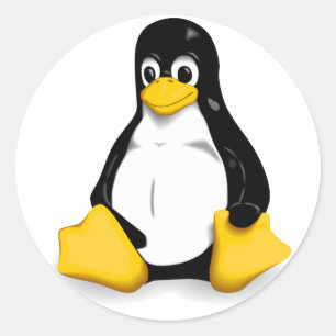 Klistermärke för LinuxTuxrunda