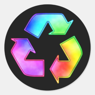 Klistermärke för multifärgadåtervinningsymbol