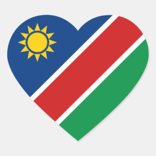Klistermärke för Namibia flaggahjärta