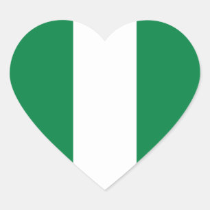 Klistermärke för Nigeria flaggahjärta