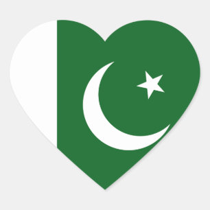 Klistermärke för Pakistan flaggahjärta