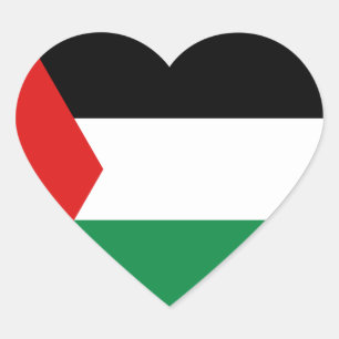 Klistermärke för Palestina flaggahjärta