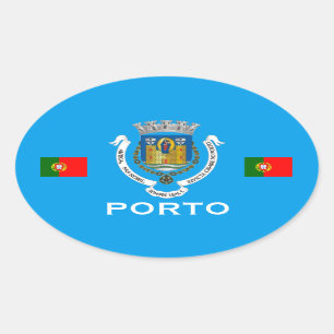 Klistermärke för Porto Portugal Euro-stil Oval