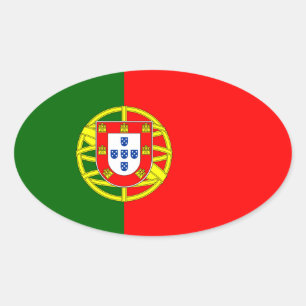 Klistermärke för Portugal* flaggaOval