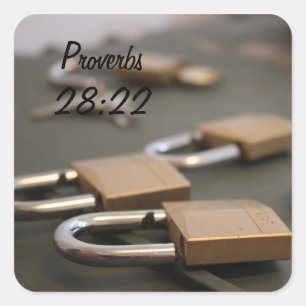 Klistermärke för Proverbs28:22Padlock