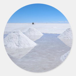 Klistermärke för Salar de Uyuni salt lägenhetrunda