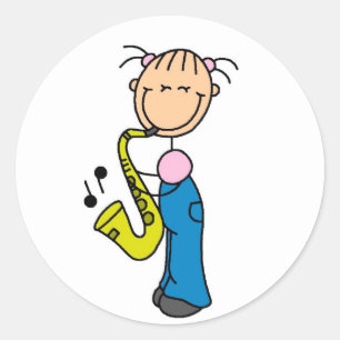 Klistermärke för saxofonspelareklistermärkear