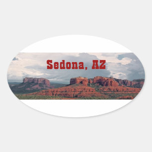 Klistermärke för Sedona röd stenOval