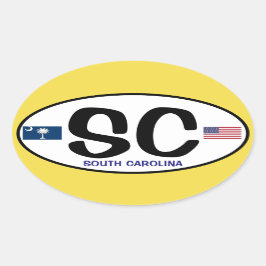 Klistermärke för South Carolina Euro-Stil Oval