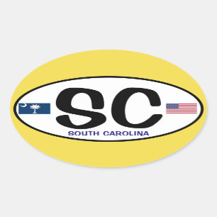 Klistermärke för South Carolina Euro-Stil Oval