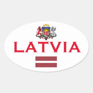 Klistermärke för stil för Lettland europé oval