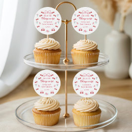 Klistermärke för tack för körsbärsblom-babyshower