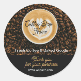 Klistermärke för tack kaffeshop | Café tack