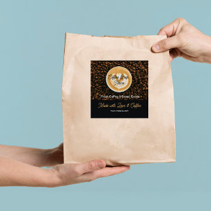 Klistermärke för tack kaffeshop Café tack