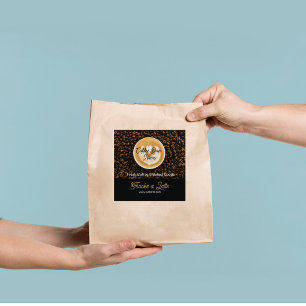 Klistermärke för tack kaffeshop Café tack