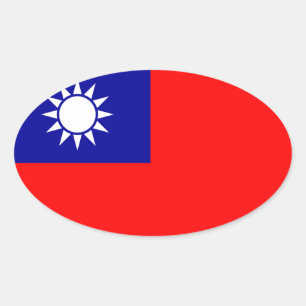 Klistermärke för Taiwan* flaggaOval