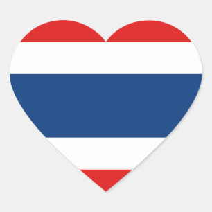 Klistermärke för Thailand flaggahjärta