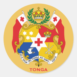 Klistermärke för Tonga vapensköldrunda