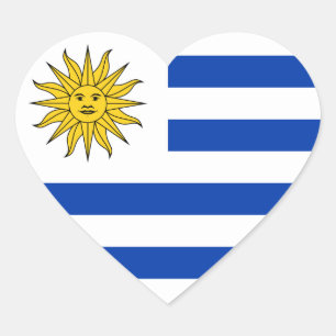 Klistermärke för Uruguay flaggahjärta