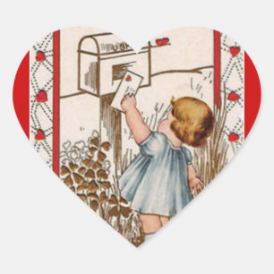 Klistermärke för valentin för vintageliten