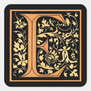 Klistermärke för vintagesvart & guld- för brev`