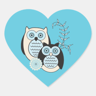 Klistermärke för vinterugglahjärta