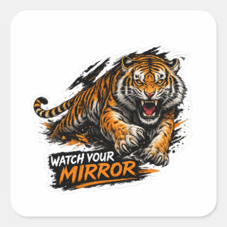 Klistermärke för Watch Your Mirror Tiger bil