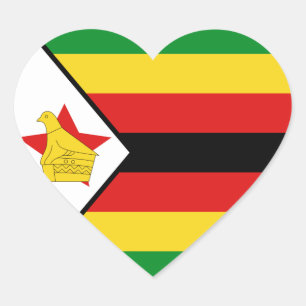 Klistermärke för Zimbabwe flaggahjärta
