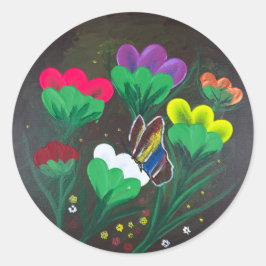 Klistermärke - Handgjord konst - Fjärilsblossom
