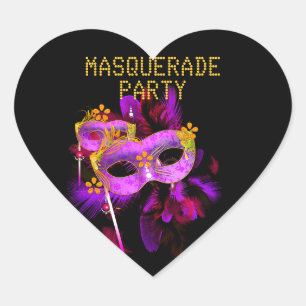 Klistermärke Hjärt MASQUERADE Rosa Guld