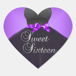 Klistermärke Hjärtan Sweet 16 Sexton Lila Klänning