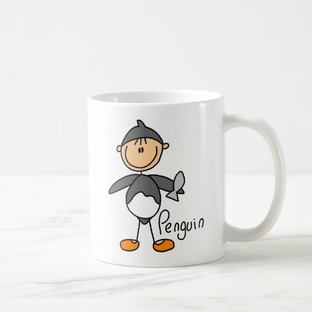 Klistermärke i pingvinkostym Mugg (Höger)