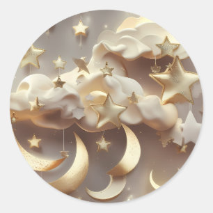 Klistermärke – Lyxig Krämig Celestial Moon