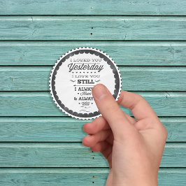 Klistermärke med kärleksdikt