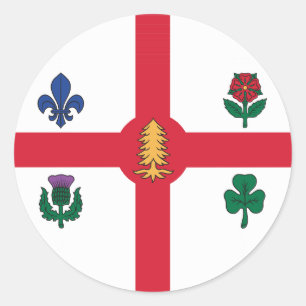 Klistermärke med Montrealflaggan, Kanada