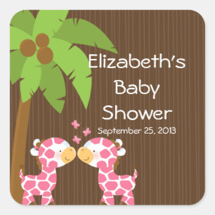 Klistermärkear för baby shower för gulliga fyrkantigt klistermärke