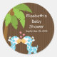 Klistermärkear för baby shower för gulliga runt klistermärke (Front)