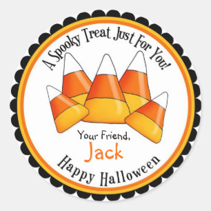 Klistermärkear för candy cornHalloween fest Runt Klistermärke