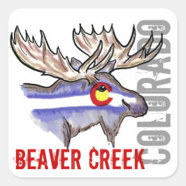 Klistermärkear för design för Beaver Creek Fyrkantigt Klistermärke
