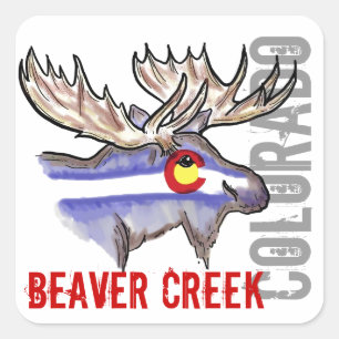 Klistermärkear för design för Beaver Creek Fyrkantigt Klistermärke